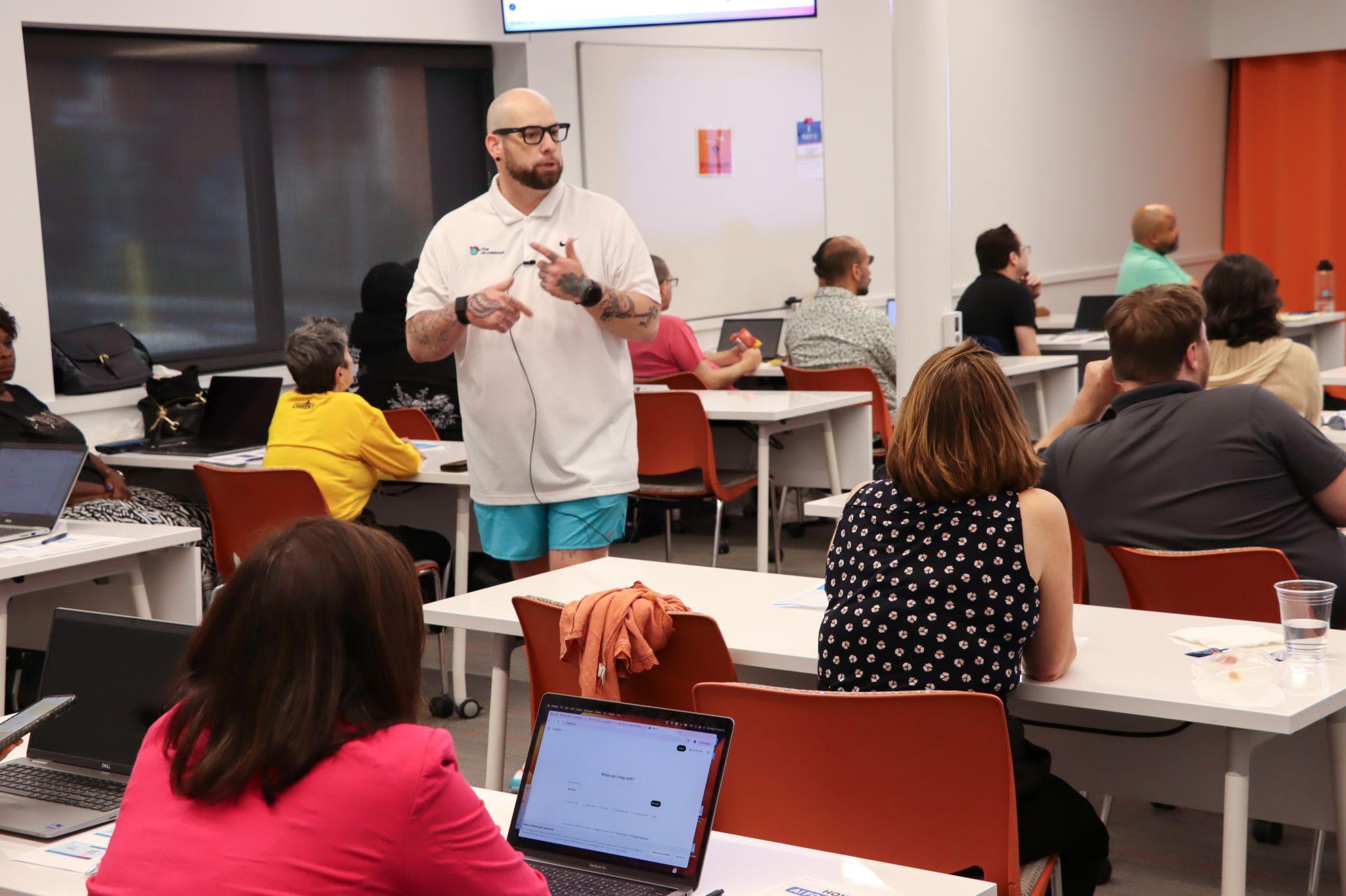AI for Jobs workshop participants in a classroom setting