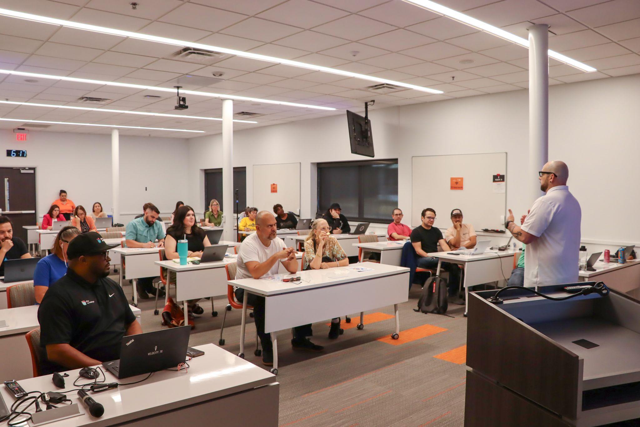 VelocityTX AI for Jobs workshop participants collaborating